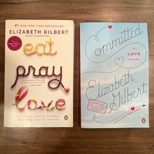 Eat, pray, love paperback book and Committed paperback book